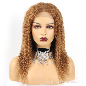 Deep curly 4*4 human hair wig lace front 27# color swiss lace wig wholesale wigs 100% human hair cuticle aligned hair